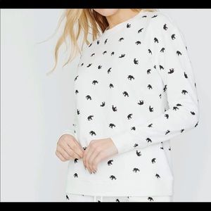 White elephant printed PJ crew